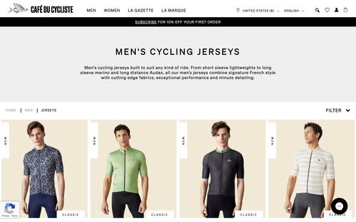 Café du Cycliste website screenshot