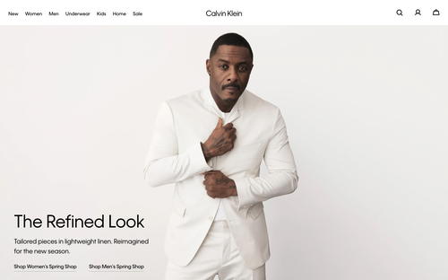 Calvin Klein website screenshot