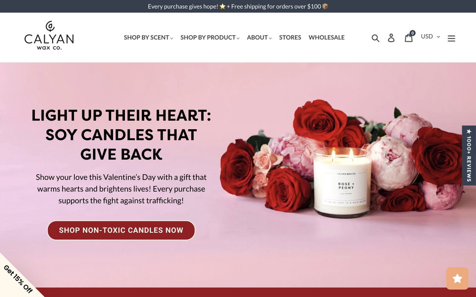 Calyan Wax Co. website