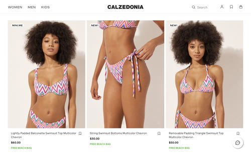 Calzedonia website screenshot
