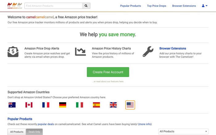camelcamelcamel.com screenshot