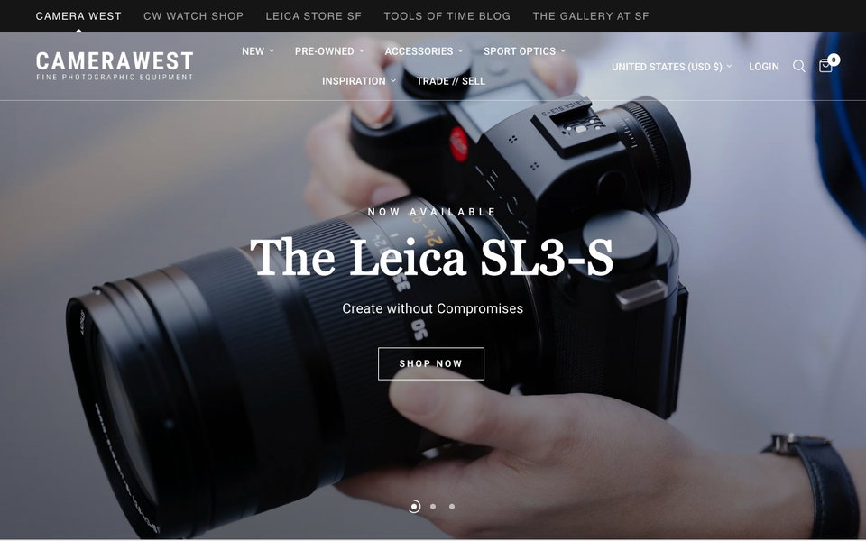 Camera West website