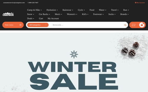 Campmor website screenshot