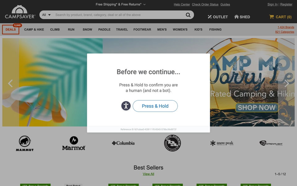 CampSaver website