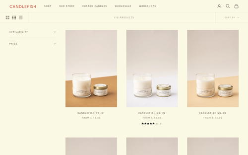 Candlefish website screenshot