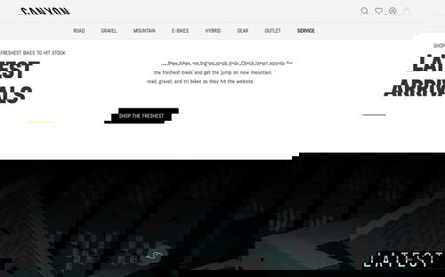 Canyon Bicycles website screenshot