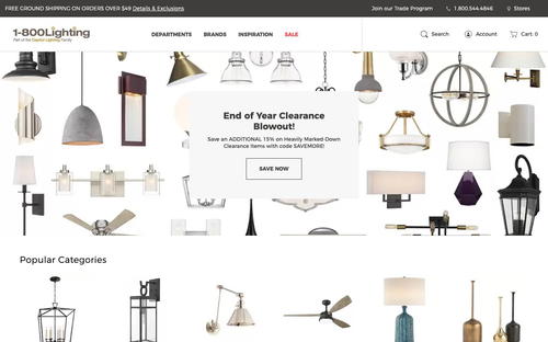 Capitol Lighting website screenshot