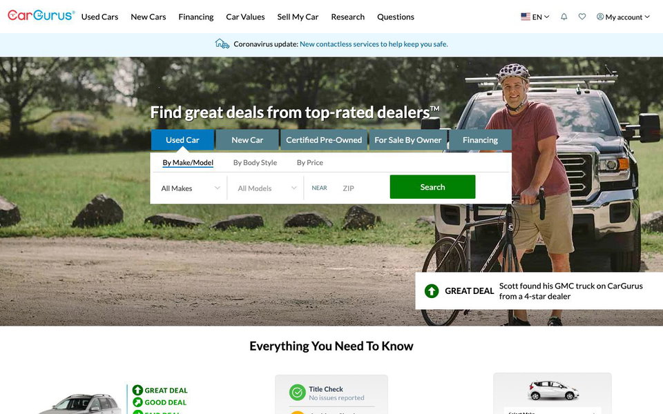 CarGurus website
