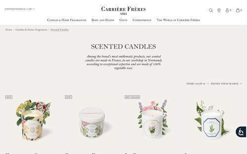 Carrière Frères website screenshot