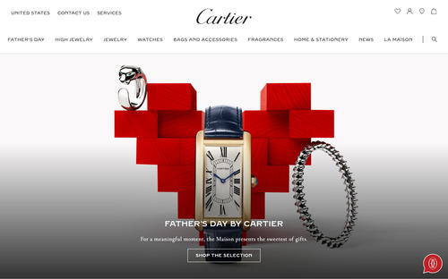 Cartier website screenshot