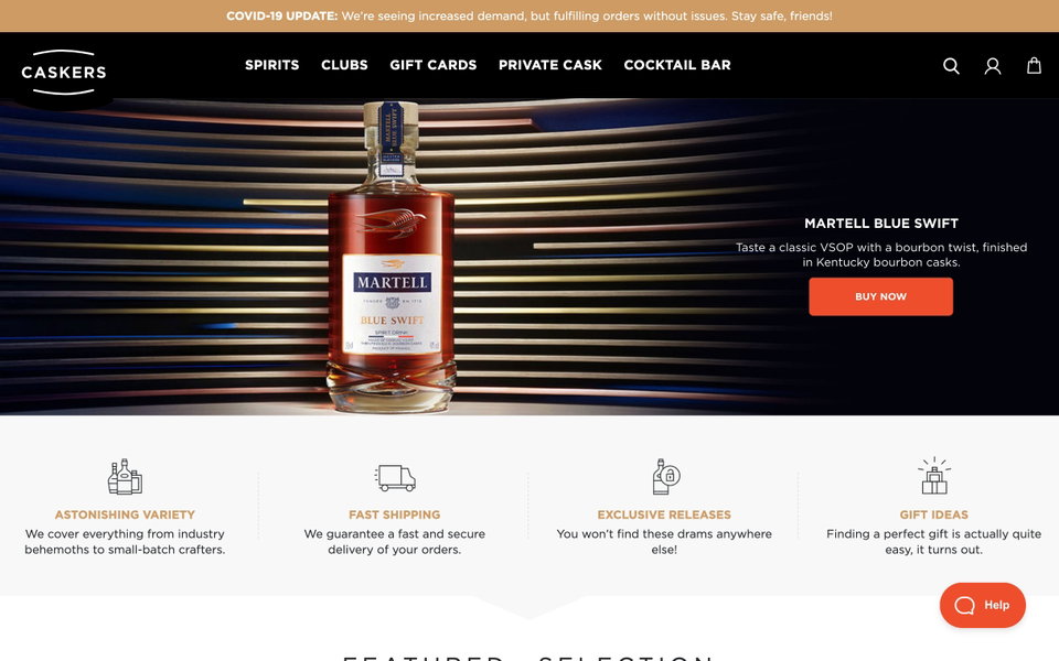 Caskers website