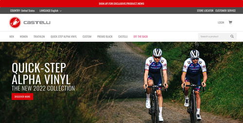 Castelli Cycling website
