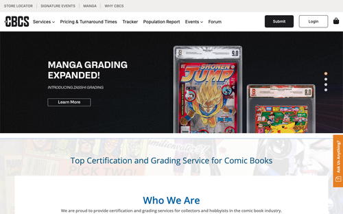 CBCS Comics website screenshot