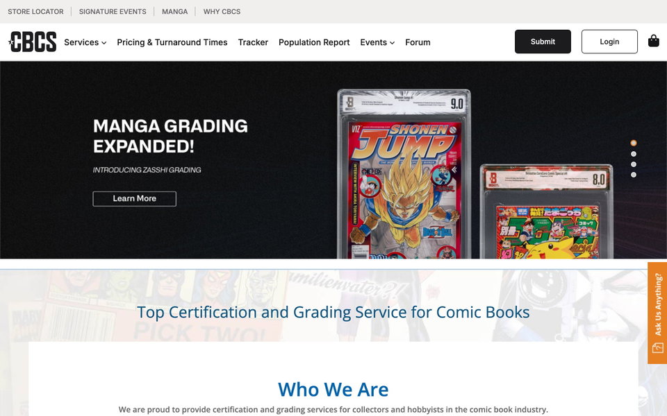 CBCS Comics website