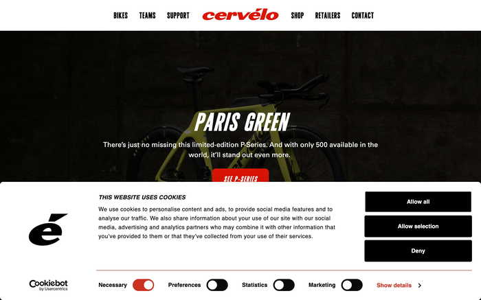 Cervélo Cycles screenshot