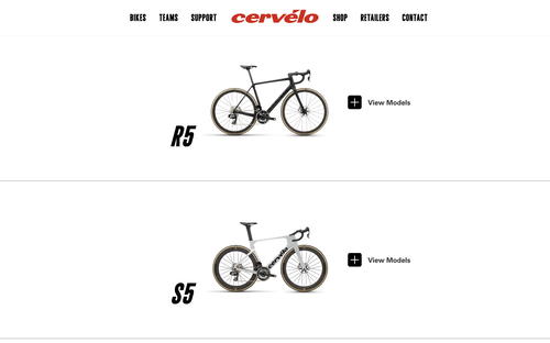 Cervélo Cycles website screenshot