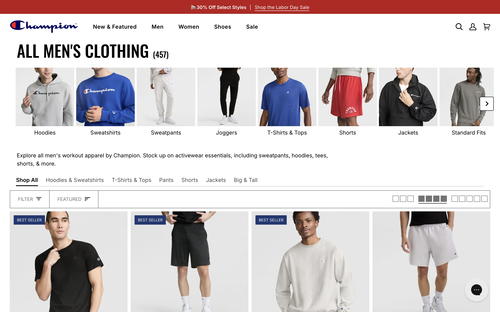 Champion website screenshot