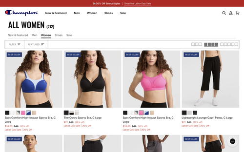 Champion website screenshot