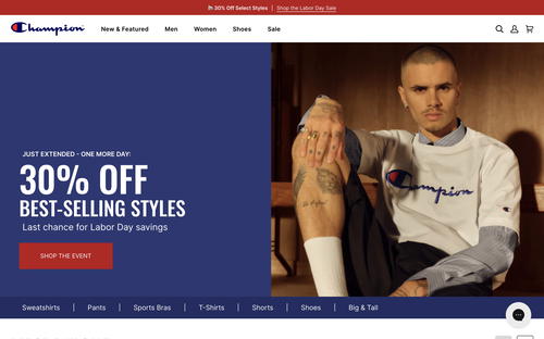 Champion website screenshot