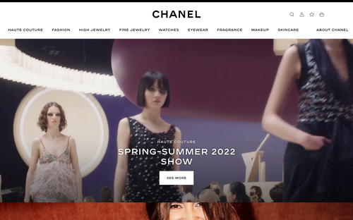 CHANEL website screenshot