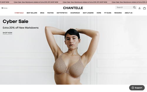 Chantelle website screenshot