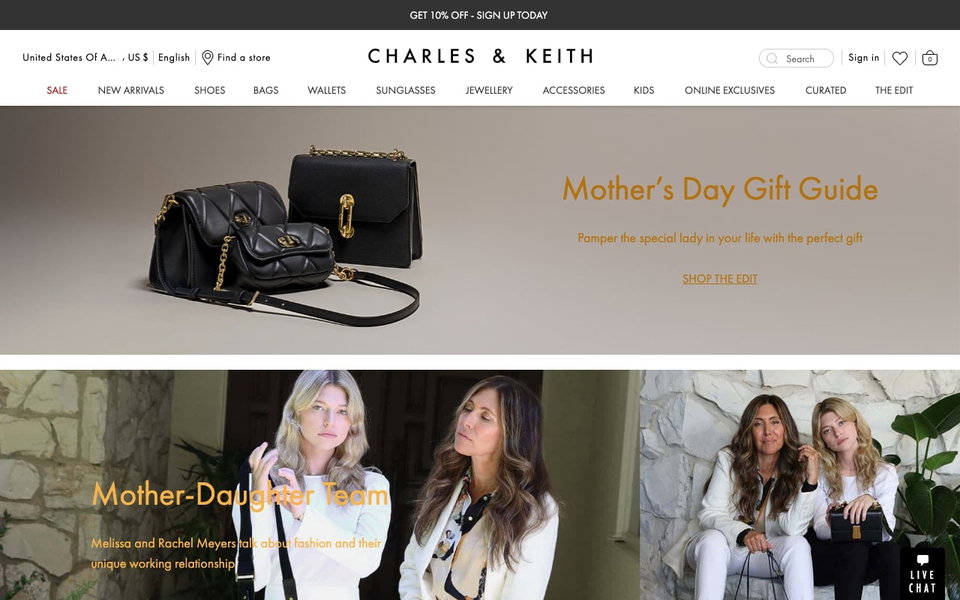 Charles & Keith website