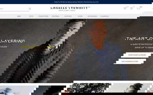 Charles Tyrwhitt website screenshot