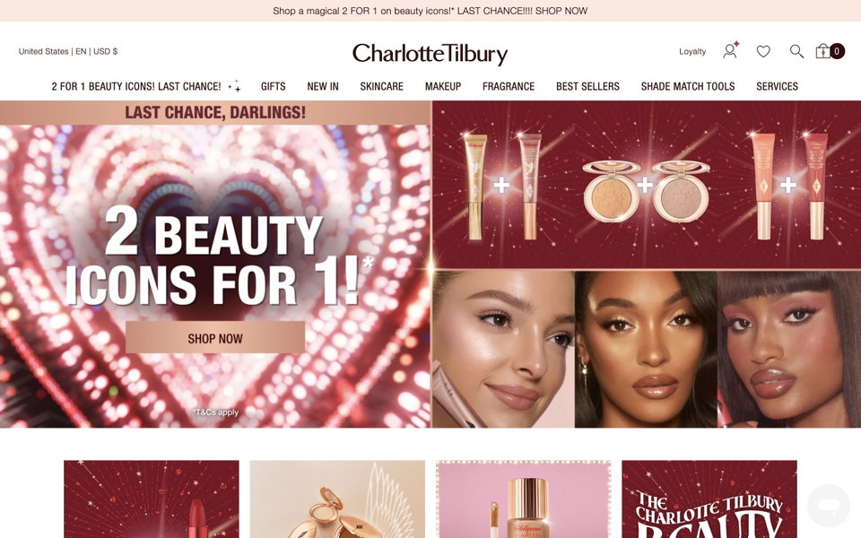Charlotte Tilbury Beauty website