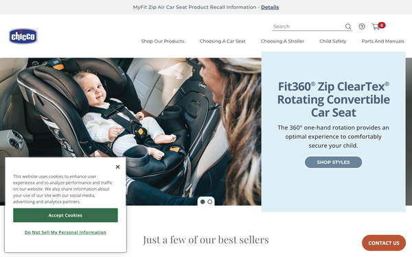 Chicco USA screenshot