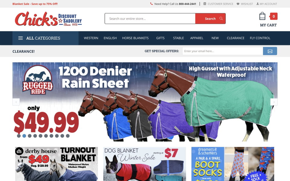 Chicks Discount Saddlery website