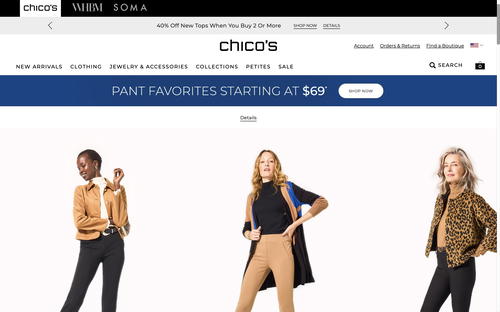 Chico's website screenshot