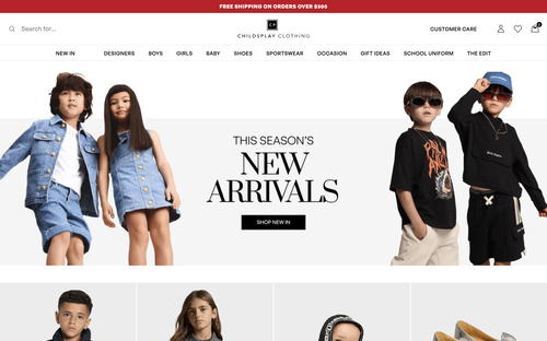 Childsplay Clothing website screenshot