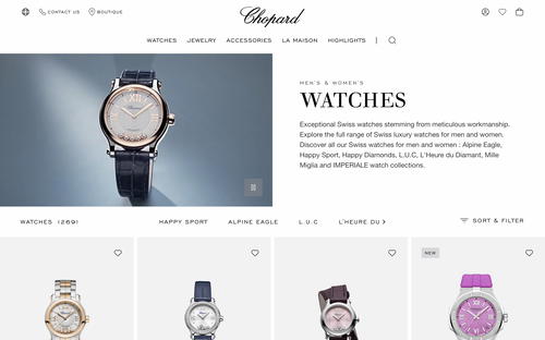 Chopard website screenshot