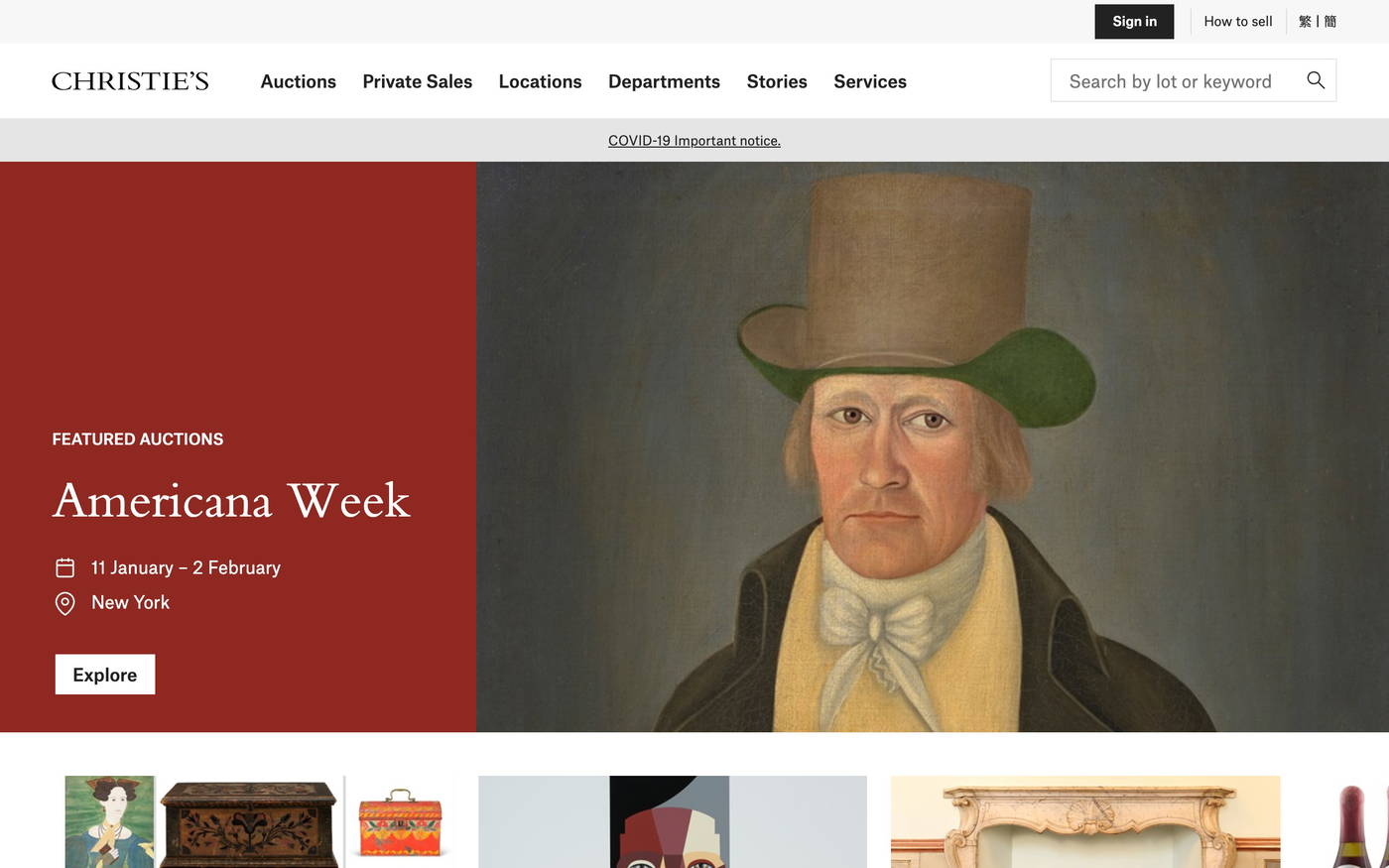 Christie's screenshot