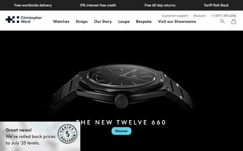Christopher Ward website screenshot
