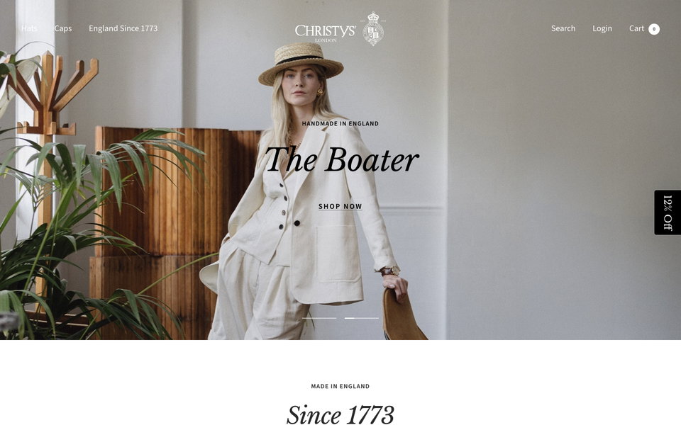 Christys' Hats website