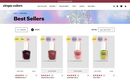 Cirque Colors website screenshot