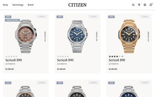Citizen Watch US website screenshot