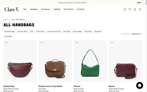 Clare V. website screenshot