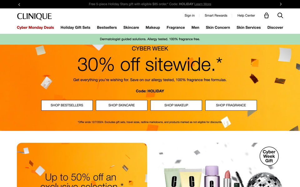 Clinique website