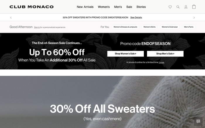 Club Monaco screenshot
