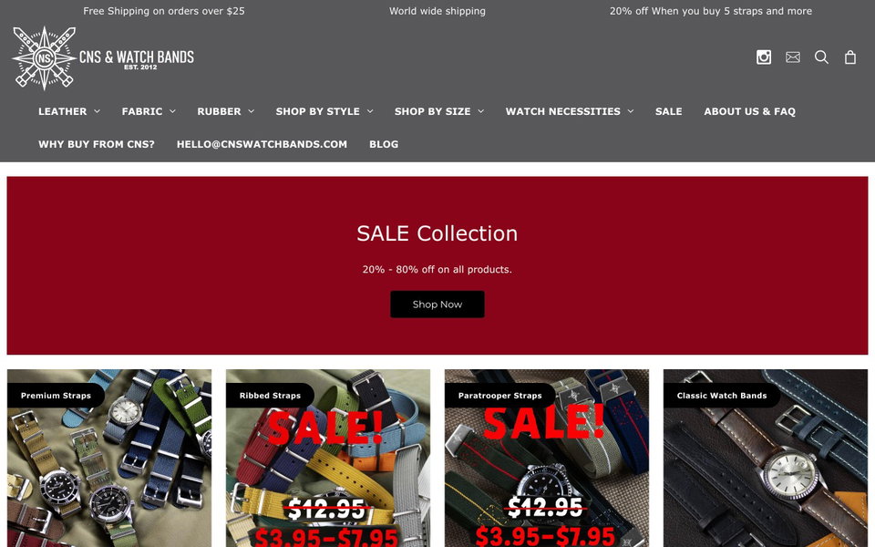 CNS Watch Bands website