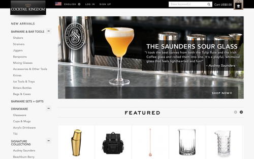 Cocktail Kingdom website screenshot