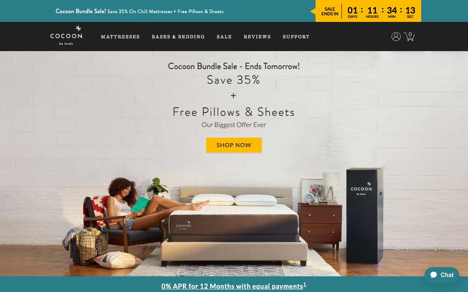 Cocoon by Sealy website