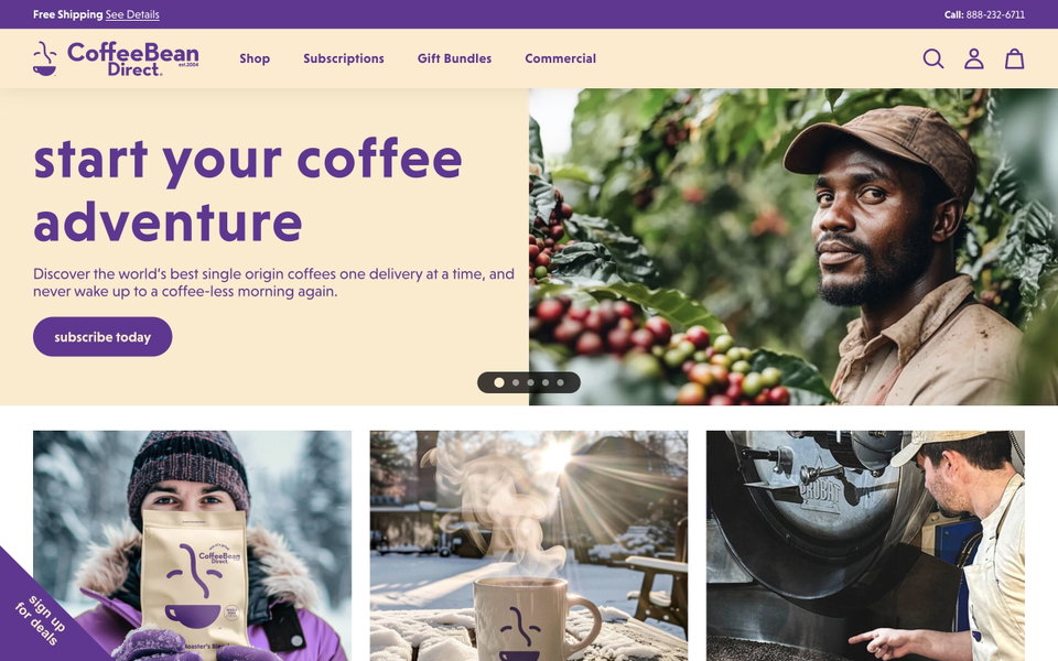 Coffee Bean Direct website