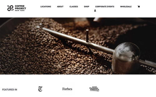 Coffee Project NY website screenshot