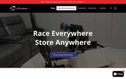 CoffeeRacer.us website screenshot