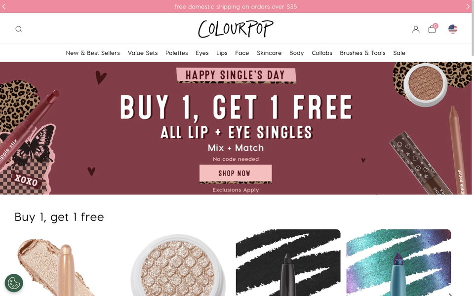 ColourPop Cosmetics website