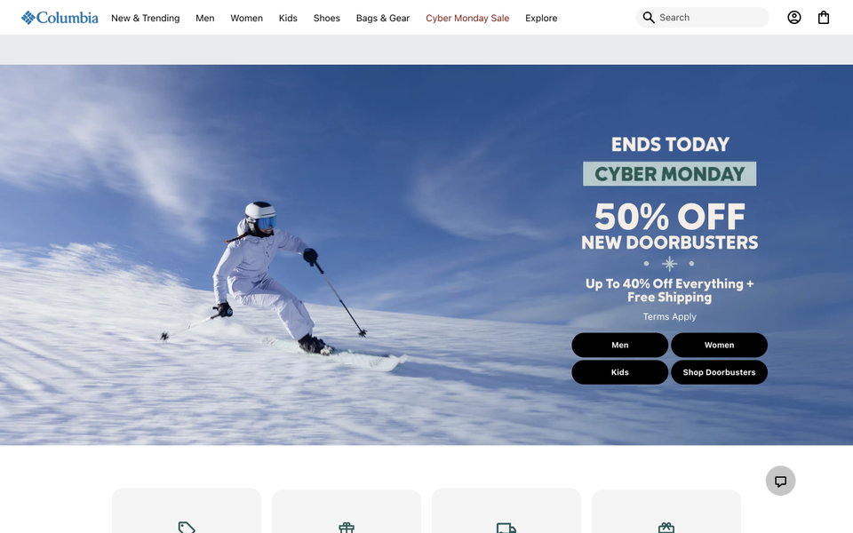 Columbia Sportswear website