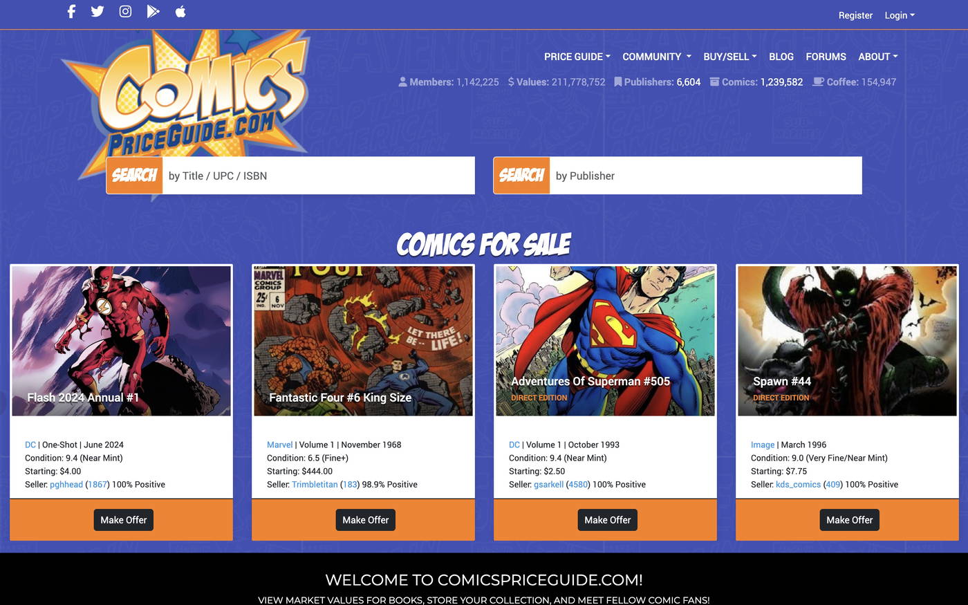 ComicsPriceGuide.com screenshot